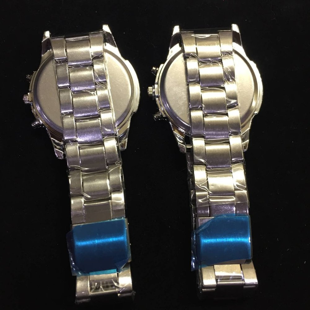 Two Black Business Men Quartz Watches - Alloy Band - Picture 5 of 5